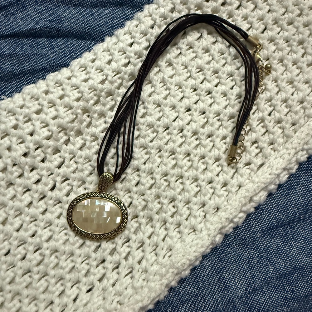 Lia Sophia Shell Mosaic Pendant Necklace